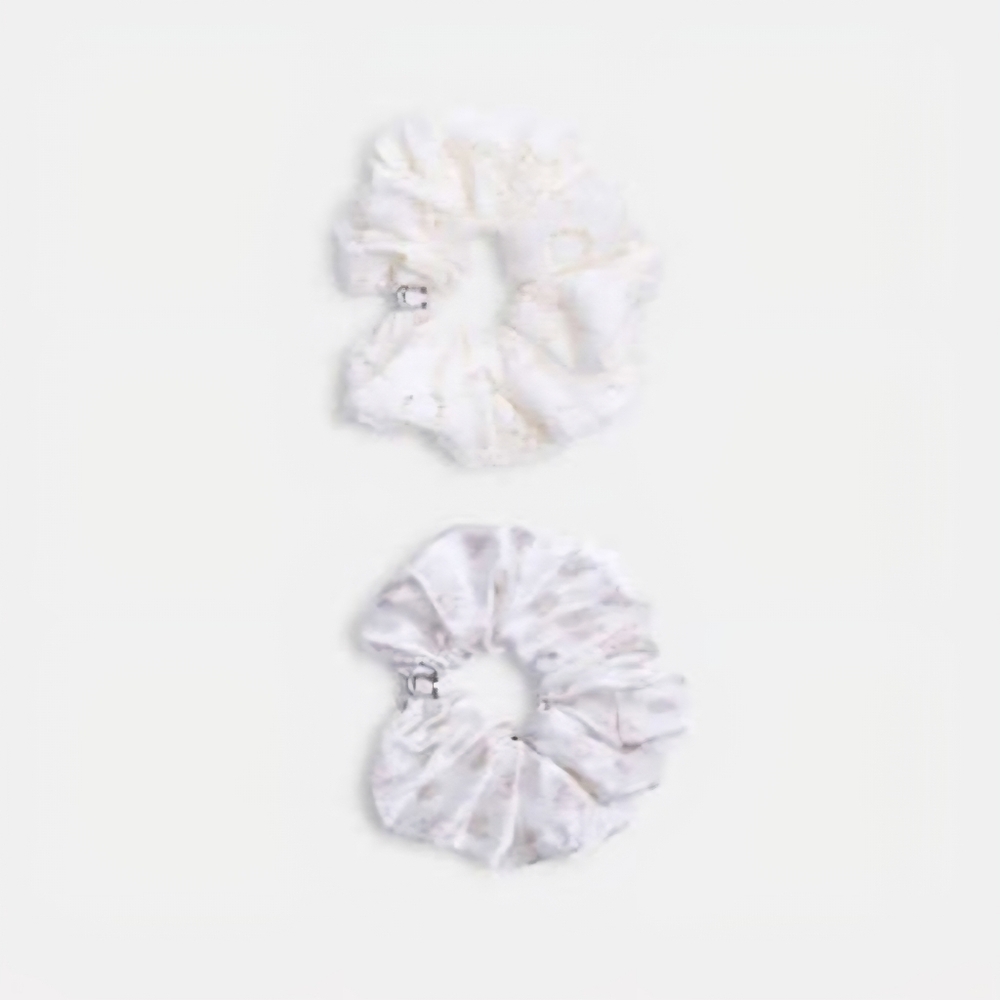 Mini Vintage Rose Print And Lace Hair Ties Pack - Picture 1 of 3